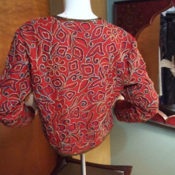 Vintage silk beaded brocade Jacket - Picture 3 of 7